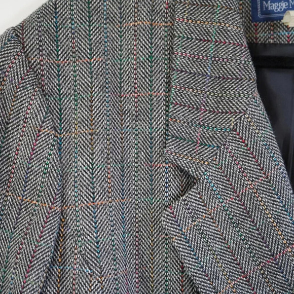 Vtg Maggie McNaughton Blazer‎ Jacket Woman Plus 20W Tweed Wool Colorful - Picture 3 of 10